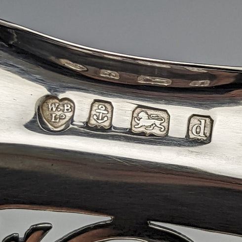 1903年 英国アンティーク 純銀(925シルバー) 細密ピアス装飾 ディッシュバスケット 336g Williams Birmingham